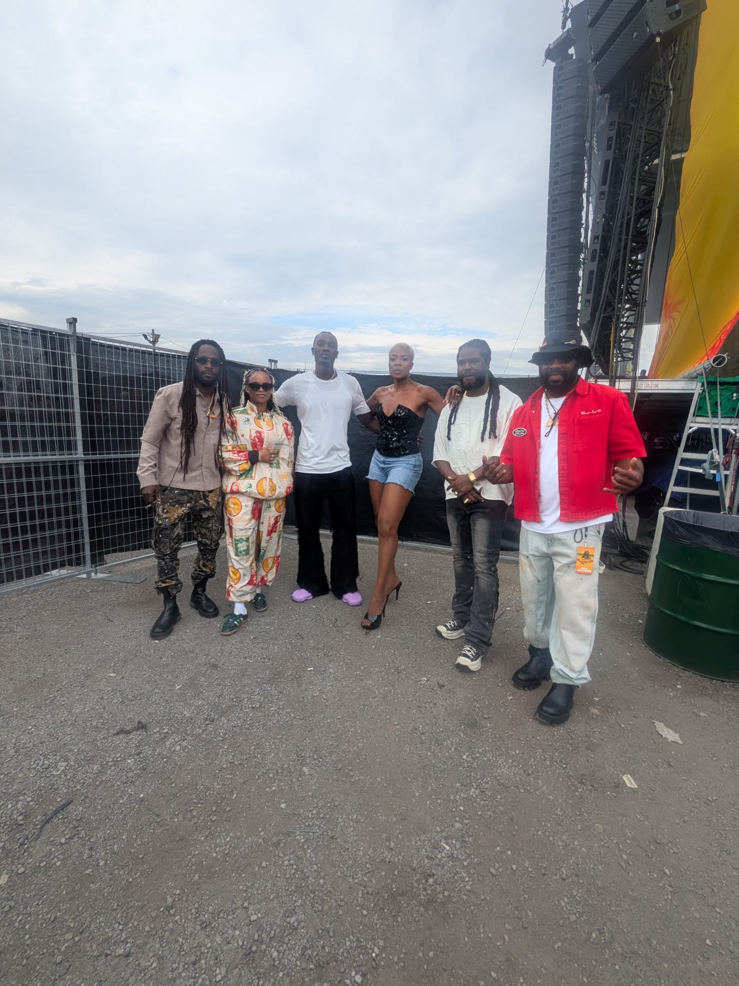 Jesse Royal, Lila Ike, Tobe, Jully Black, Kirk Diamond, Exco Levi backstage at Kaya Fest